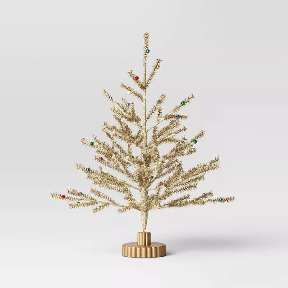 Threshold Christmas Decorated Tinsel Tree Gold - Target Christmas 2024‎